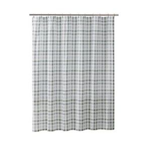 Izod Gingham Gray Shower Curtain